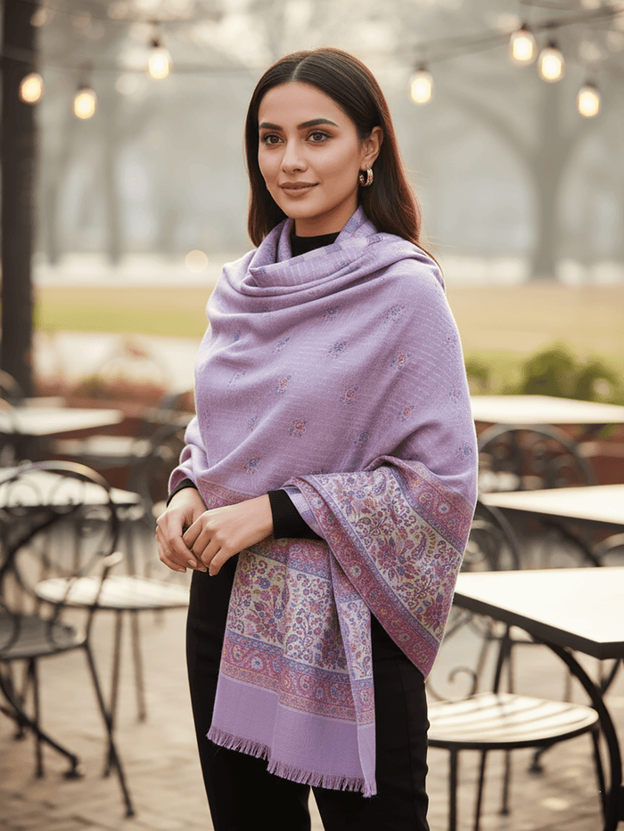 Winter Wear - Pink Acrylic Stole For Women.