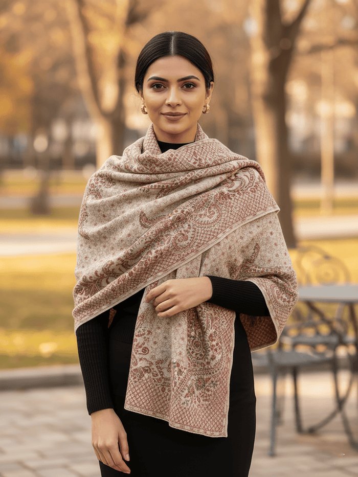 Winter Wear - Soft Knitted Warm Acrylic White Women Shawl.