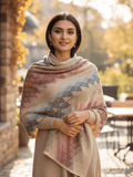 Winter Wear - Soft Knitted Warm Beige Acrylic Women Shawl.