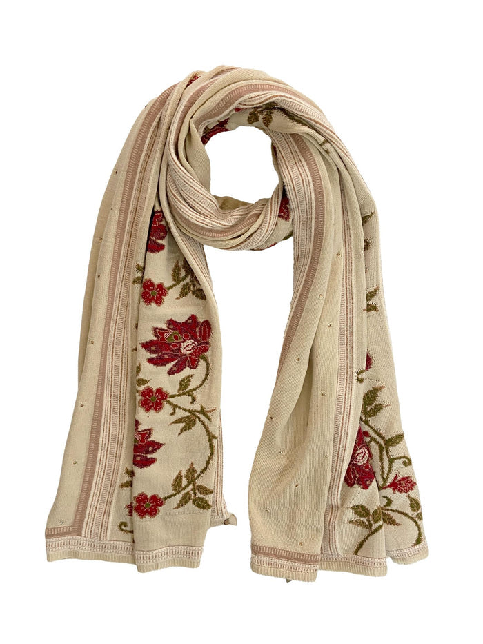 Winter Wear - Soft Knitted Warm Beige Women Shawl.