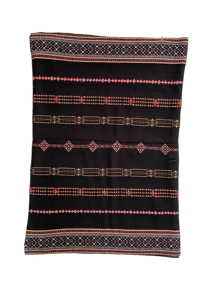 Winter Wear - Soft Knitted Warm Black Acrylic Woven Design Shawl.