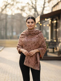 Winter Wear - Soft Knitted Warm Brown Acrylic Shawl For Women.