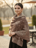 Winter Wear - Soft Knitted Warm Brown Acrylic Women Shawl.