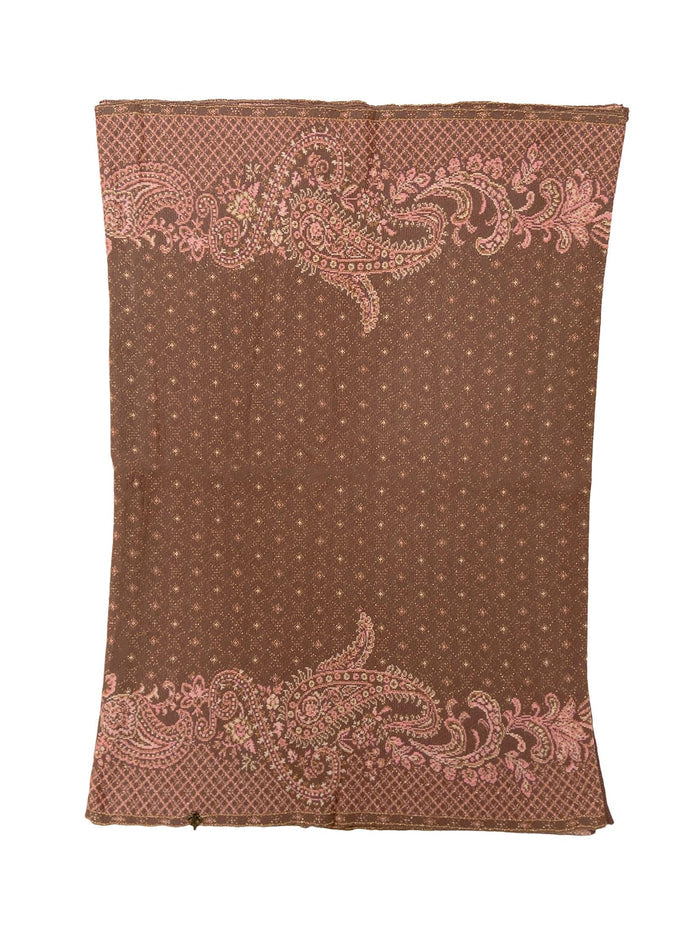 Winter Wear - Soft Knitted Warm Brown Acrylic Woven Design Shawl.