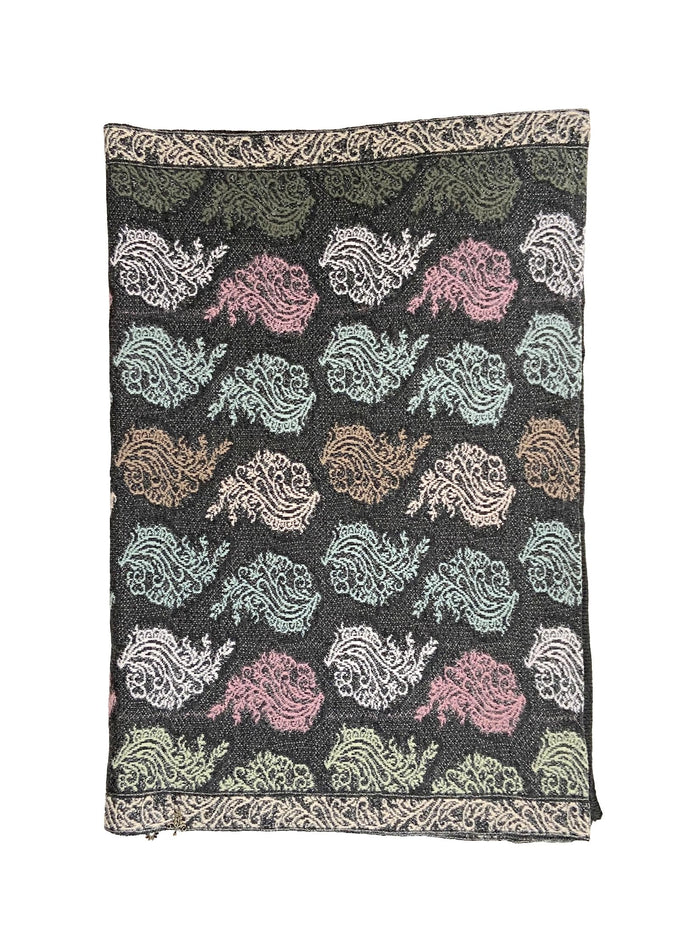 Winter Wear - Soft Knitted Warm Dark Grey Acrylic Women Shawl.