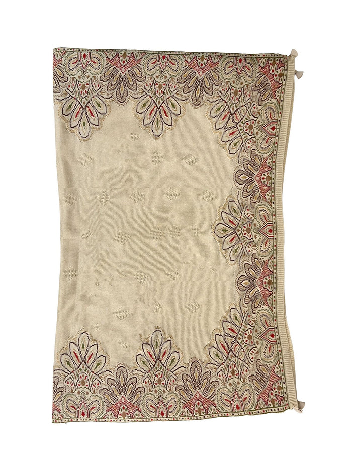 Winter Wear - Soft Knitted Warm Light Acrylic Beige Women Shawl.