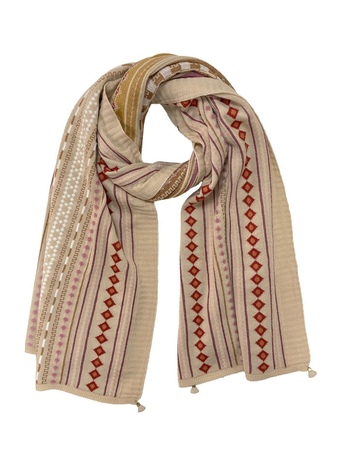Winter Wear - Soft Knitted Warm Light Beige Acrylic Women Shawl.