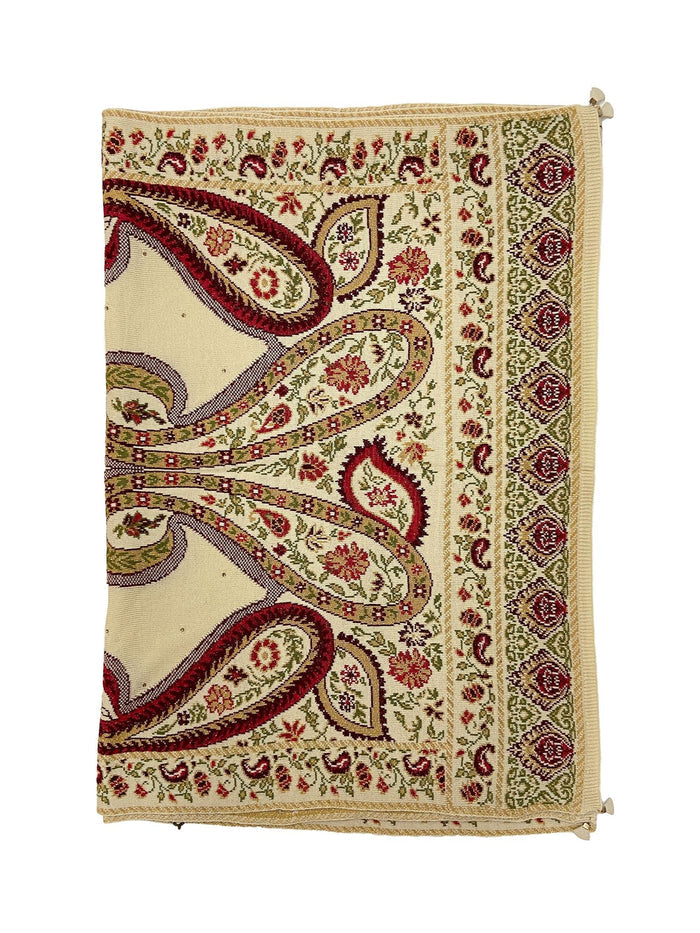 Winter Wear - Soft Knitted Warm Light Beige Women Shawl.