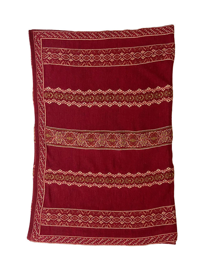 Winter Wear - Soft Knitted Warm Maroon Acrylic Shawl For Women.