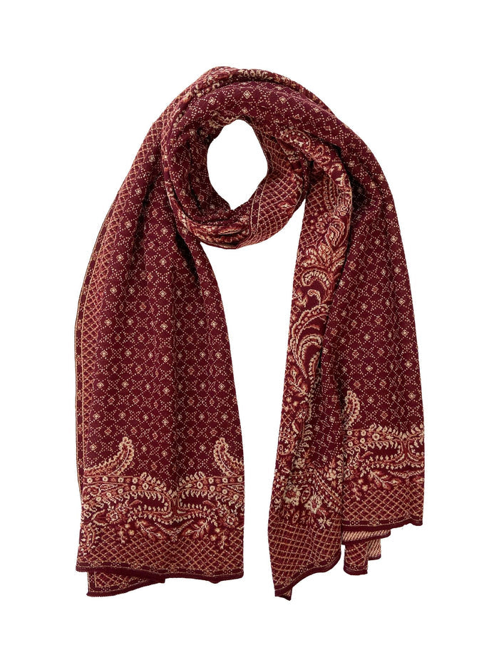 Winter Wear - Soft Knitted Warm Maroon Women Shawl.