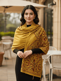 Winter Wear - Soft Knitted Warm Mustard Acrylic Women Shawl.