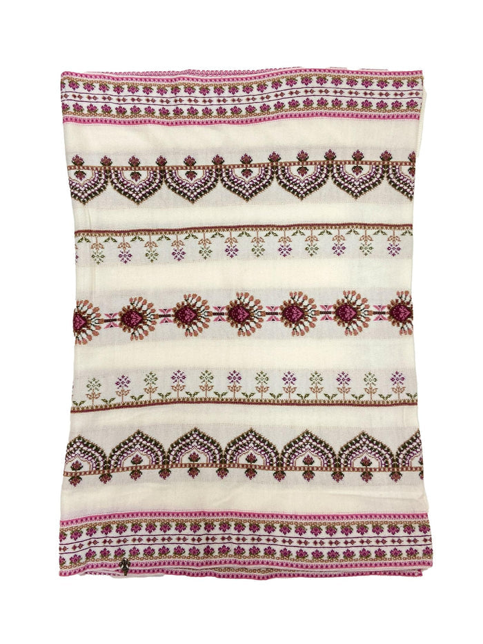 Winter Wear - Soft Knitted Warm Off White Acrylic Shawl For Women.