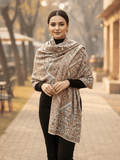 Winter Wear - Soft Knitted Warm Off White Acrylic Women Shawl.