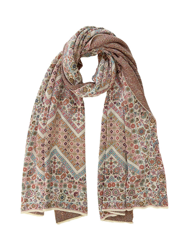 Winter Wear - Soft Knitted Warm Off White Acrylic Women Shawl.