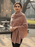 Winter Wear - Soft Knitted Warm Pink Acrylic Women Shawl.