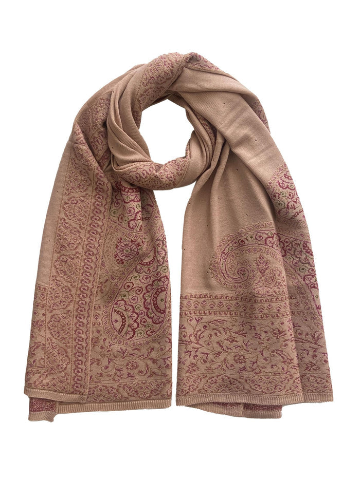 Winter Wear - Soft Knitted Warm Pink Acrylic Women Shawl.