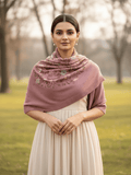 Winter Wear - Soft Knitted Warm Pink Acrylic Woven Design Shawl.