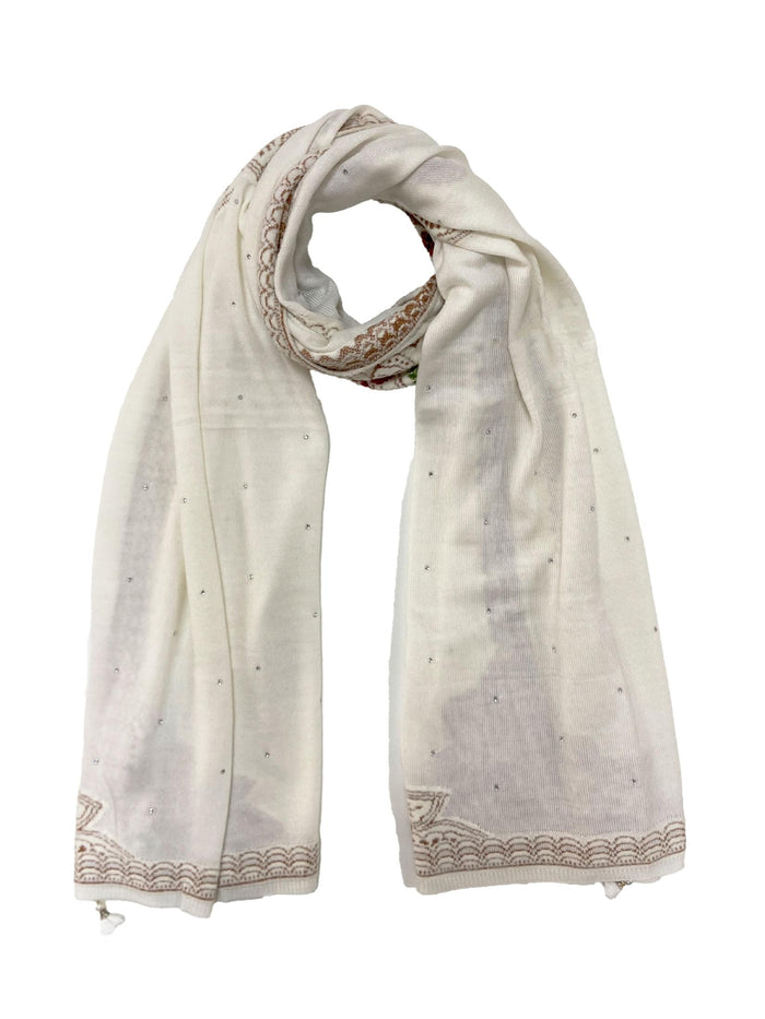 Winter Wear - Soft Knitted Warm White Acrylic Women Shawl.