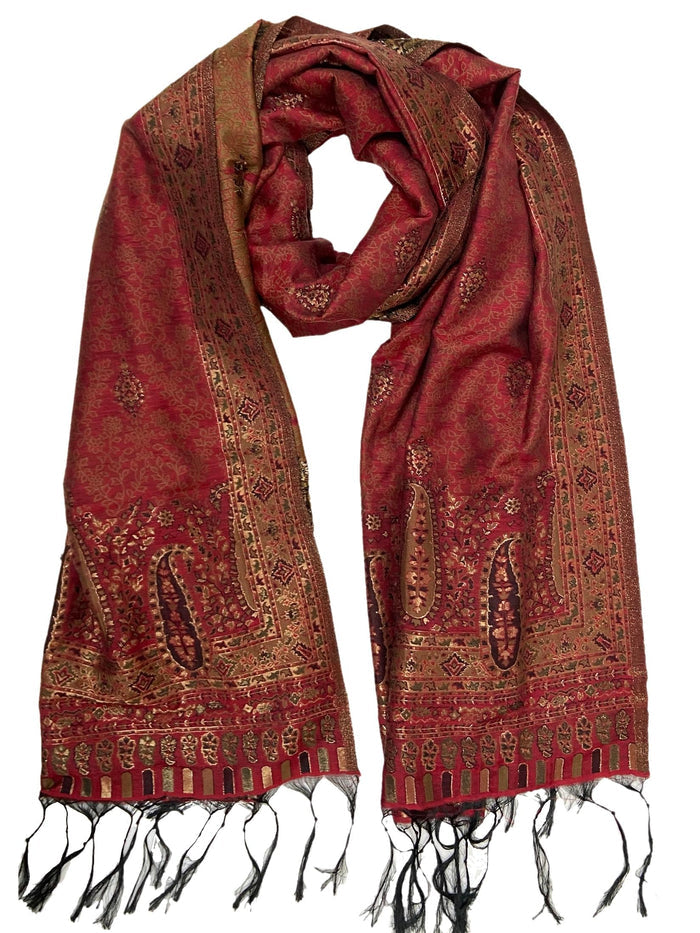 Winter Wear - Soft Maroon Acrylic Stole For Women.