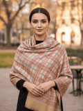 Winter Wear - Stylish Beige Acrylic Stole For Women.