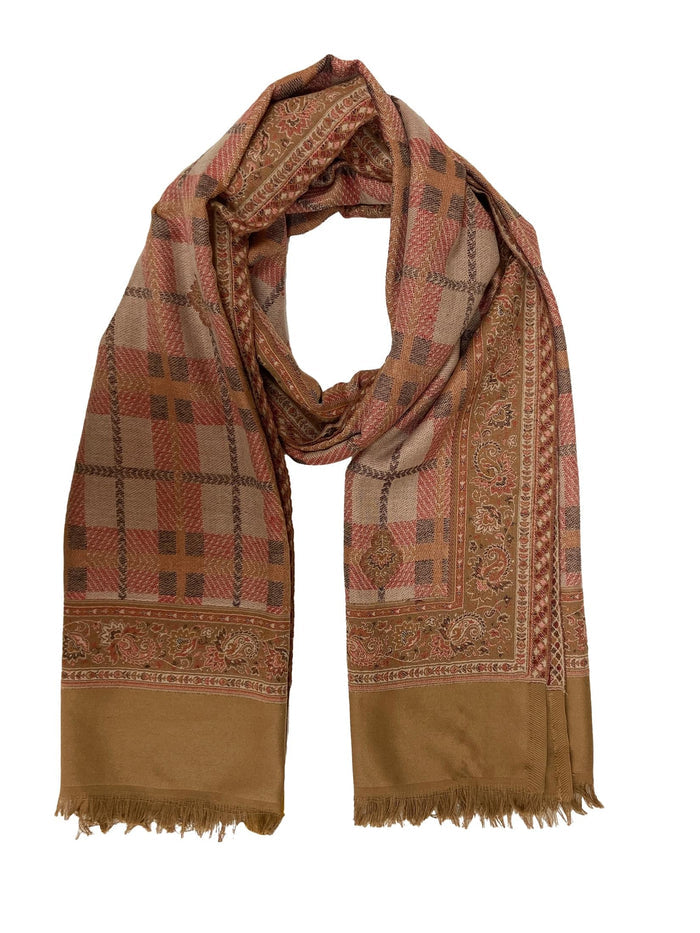 Winter Wear - Stylish Beige Acrylic Stole For Women.