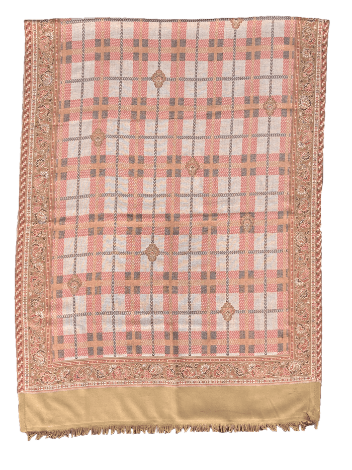 Winter Wear - Stylish Beige Acrylic Stole For Women.