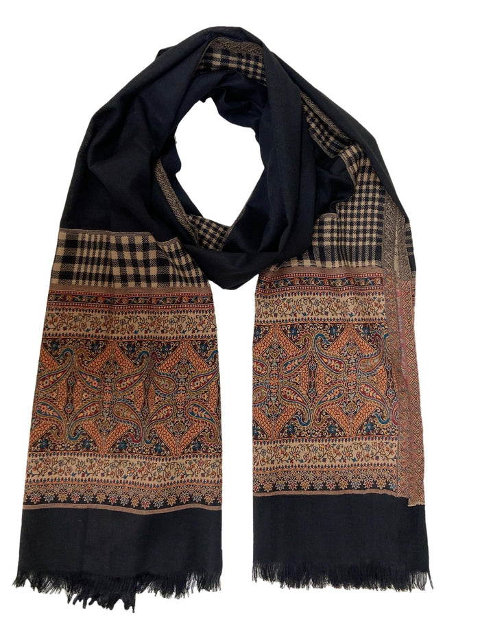 Winter Wear - Stylish Black Acrylic Stole For Women.