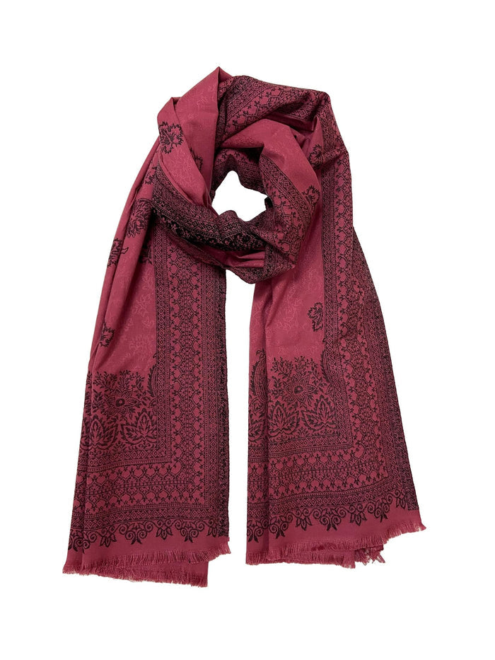 Winter Wear - Stylish Dusty Pink Acrylic Stole For Women.