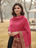 Winter Wear - Stylish Pink Acrylic Stole For Women.