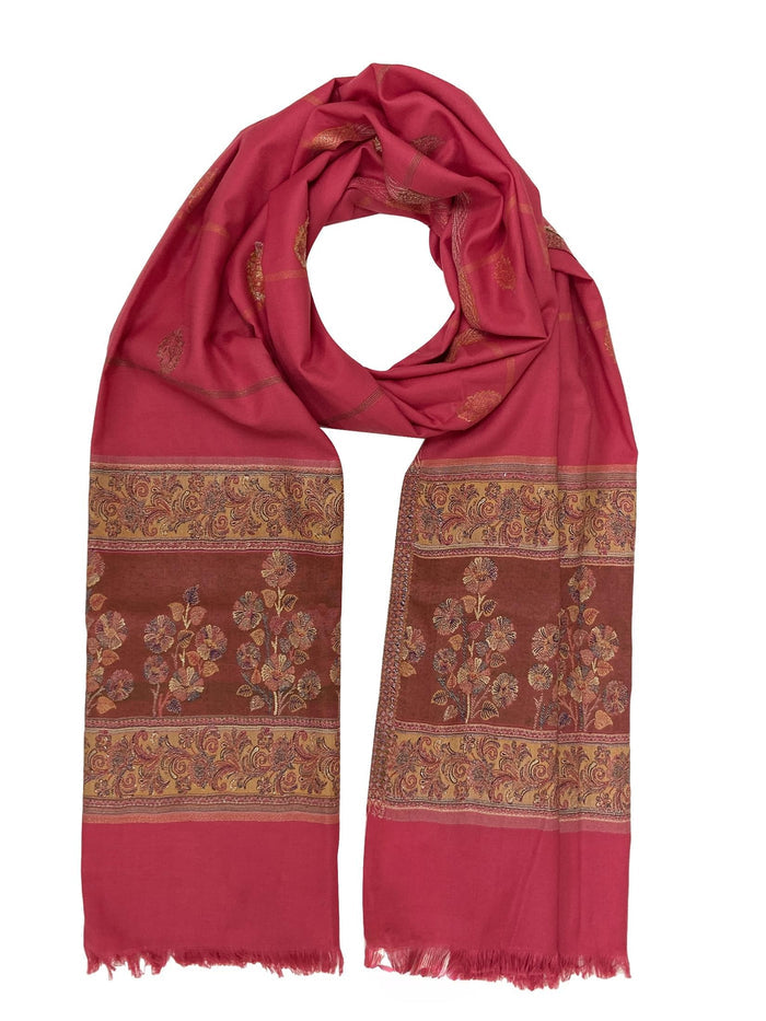 Winter Wear - Stylish Pink Acrylic Stole For Women.