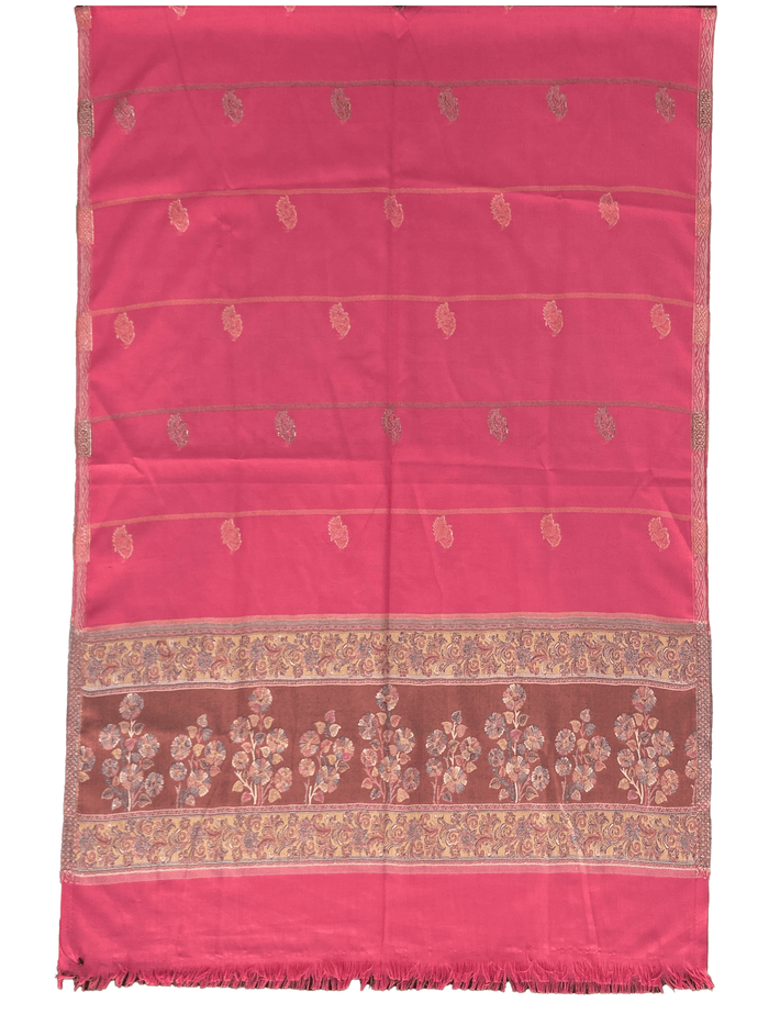 Winter Wear - Stylish Pink Acrylic Stole For Women.