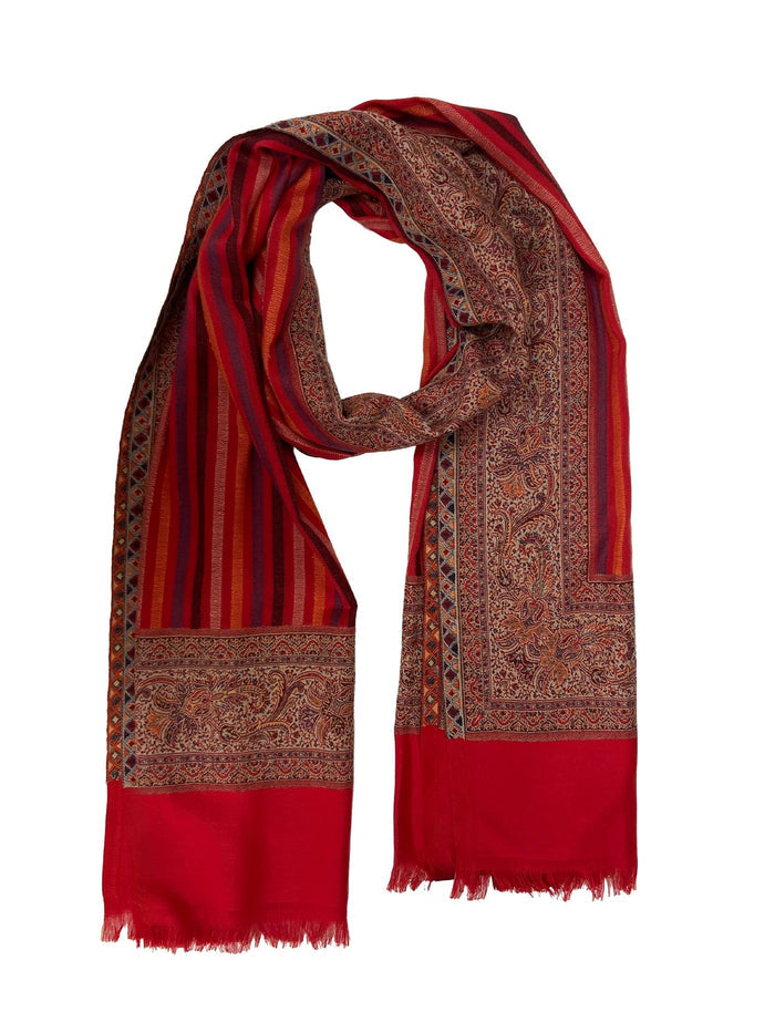 Winter Wear - Stylish Red Acrylic Stole For Women.