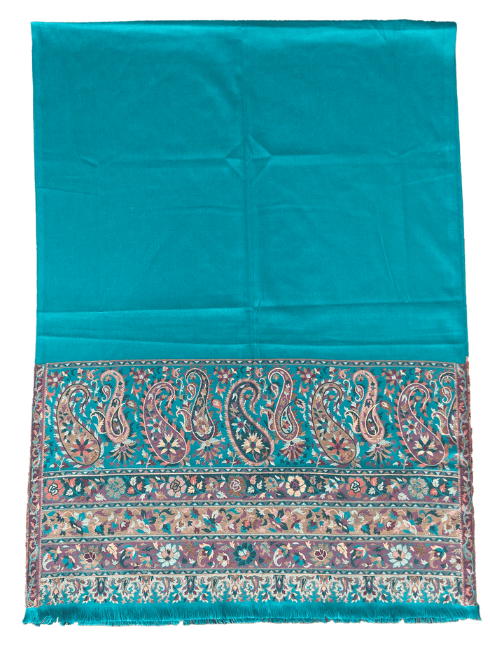 Winter Wear - Stylish Teal Acrylic Stole For Women.