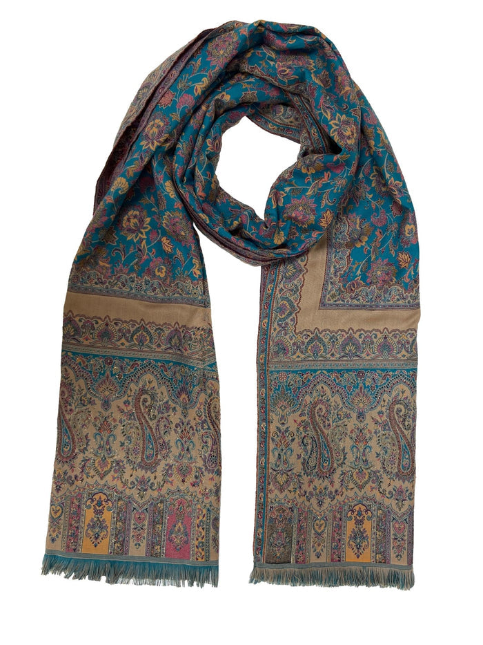 Winter Wear - Teal Acrylic Stole For Women.