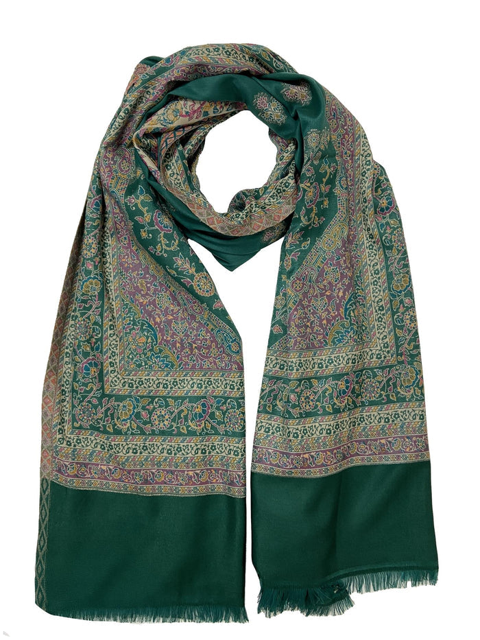 Winter Wear - Vibrant Green Acrylic Stole For Women.