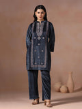 Winter Women Velvet Grey Embroidered Co-Ord Set.