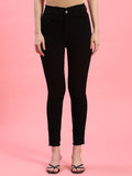 Women Black Narrow Fringe Jegging.