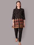 Women Black Ornamental Print Tunic.