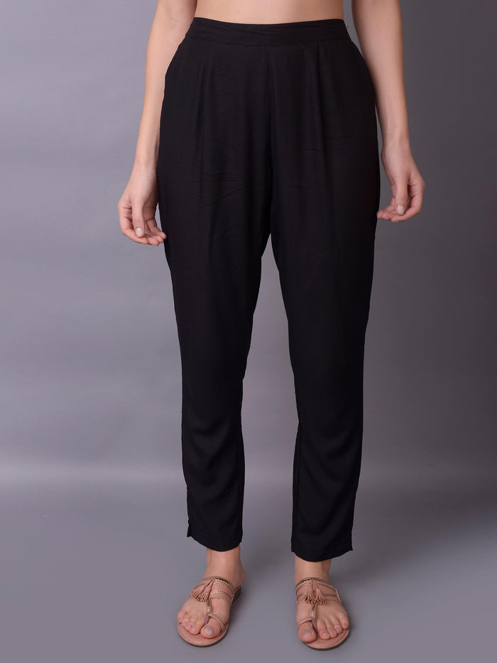 Women Black Plain Trouser.