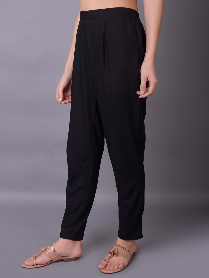 Women Black Plain Trouser.