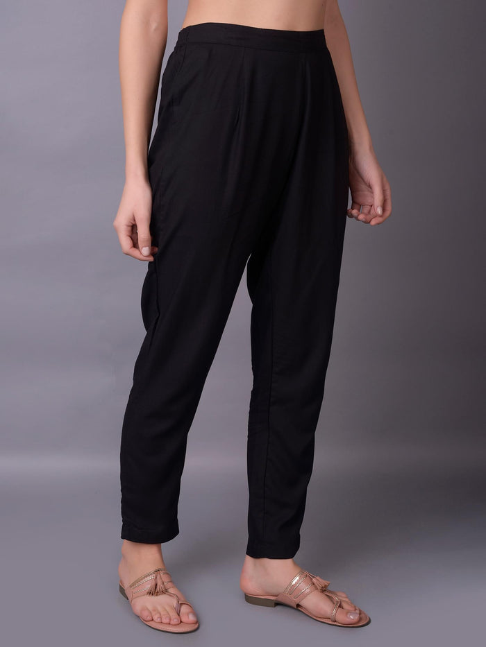 Women Black Plain Trouser.