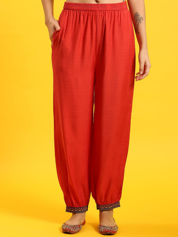 Women Black Printed Kurta Jacket Harem Pant.