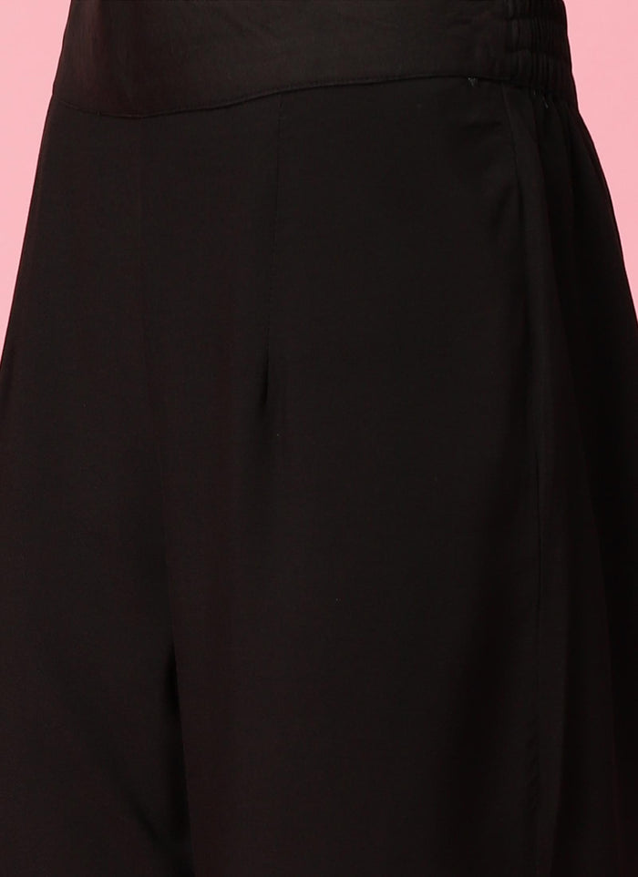 Women Black Solid Trouser.