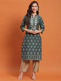 Women Blue Floral Print Kurta.