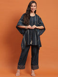 Women Blue Printed Co-Ord Set.