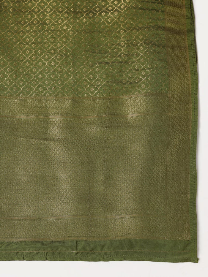 Women Chanderi Pink Embroidered Kurta Salwar Jacquard Dupatta.