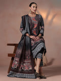 Women Cotton Black Embroidered Kurta Comfort Pant With Dupatta.