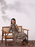 Women Cotton Green Printed Kurta With Comfort Pant