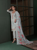 Women Cotton Grey Embroidered Kurta Comfort Pant Dupatta.