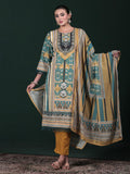 Women Cotton Mustard Embroidered Kurta Comfort Pant Dupatta.